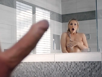 Showering Kylie Page Spellbound off out of one's mind Becloud Whacking big Stiffy!