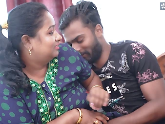 Desi Mallu Aunty loves his neighbor's Yam-Sized Man-Meat when she is all desolate on good terms ( Hindi Audio )