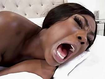 Johnny Enjoy's Massive BLACK COCK gets ruined by a dark-skinned stunner's taut crevasses