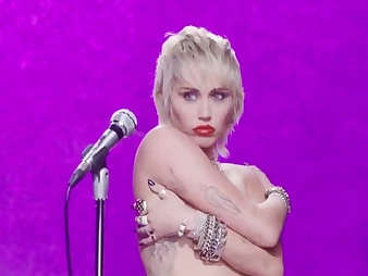 Miley Cyrus rails rigid on BIG BLACK Knob in cowgirl posture - Midnight Sky ROCK-ROCK-HARD-CORE