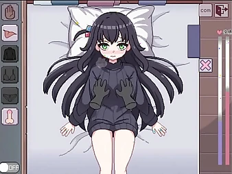 Working anime porn game with a shy housemaid who invites you to ravish her habitation