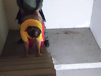 Desi step-mother gets her cock-squeezing vag despoil rear end-fashion in HD homemade motion picture