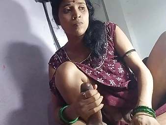 Desi aunty Rinki Bhabhi inhale-jobs my firm wood and theninserts it in her cock-squeezing Indian vulva