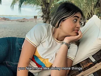 Danny Medina gets a hot astound from a dazzling loveliness on the beach