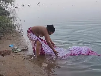 Watch this Indian Desi wifey get drenched with regard to snifter by her husband with regard to an alfresco romp